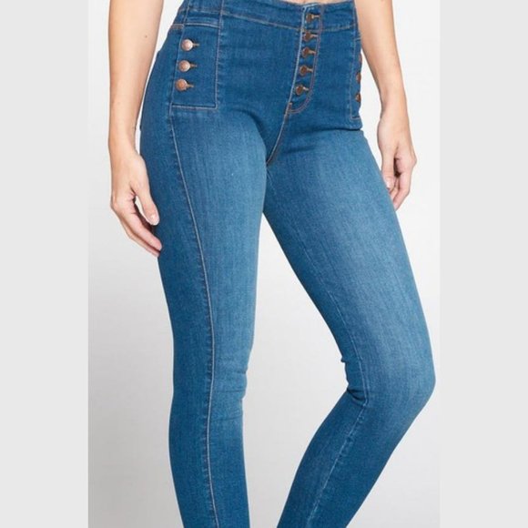 Denim - 5 Button Front High-Rise Jeans Size 9